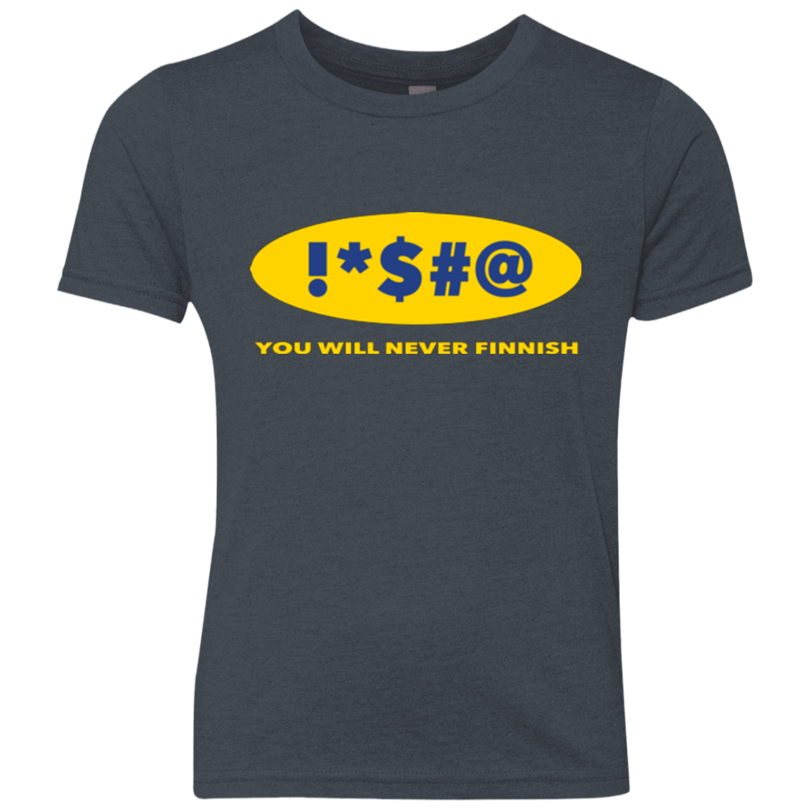 T-Shirts Vintage Navy / YXS Swearing Never Finnish Youth Triblend T-Shirt