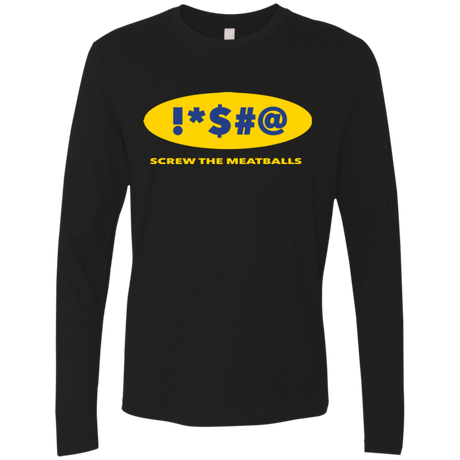 T-Shirts Black / Small Swearing Screw The Meatballs Men's Premium Long Sleeve