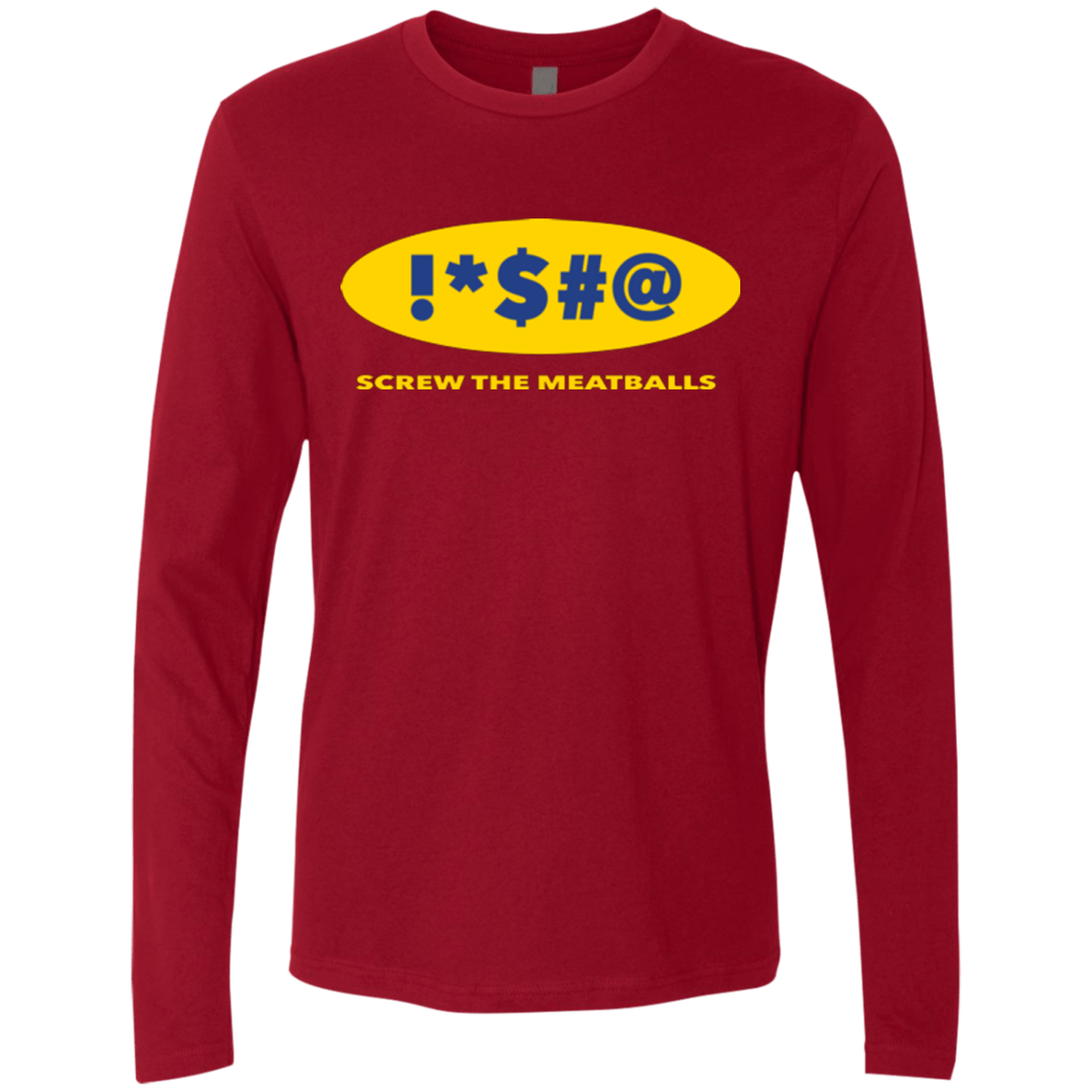 T-Shirts Cardinal / Small Swearing Screw The Meatballs Men's Premium Long Sleeve