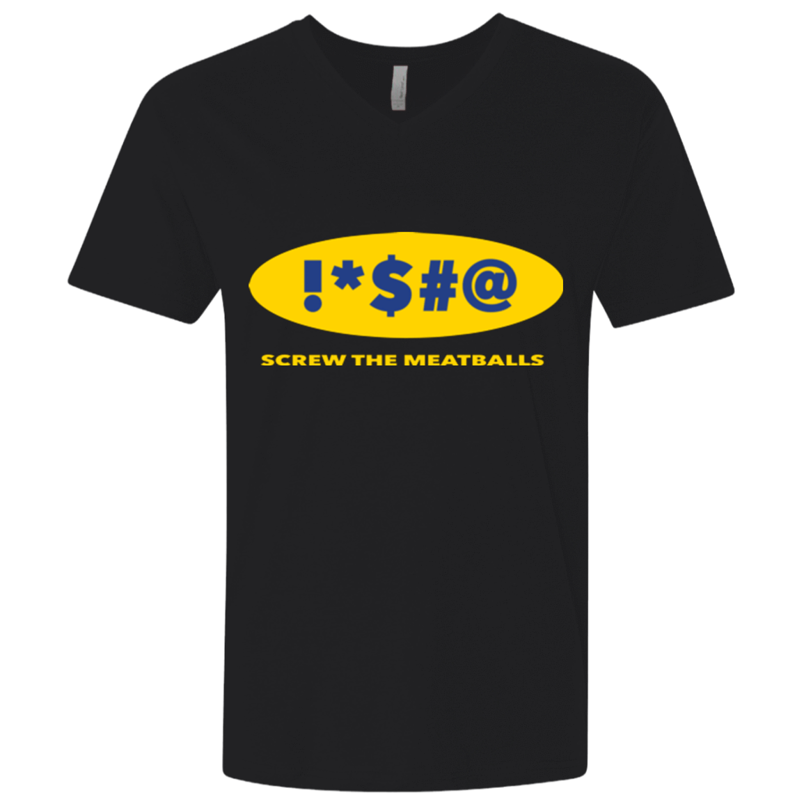 T-Shirts Black / X-Small Swearing Screw The Meatballs Men's Premium V-Neck