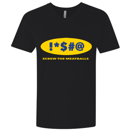 T-Shirts Black / X-Small Swearing Screw The Meatballs Men's Premium V-Neck