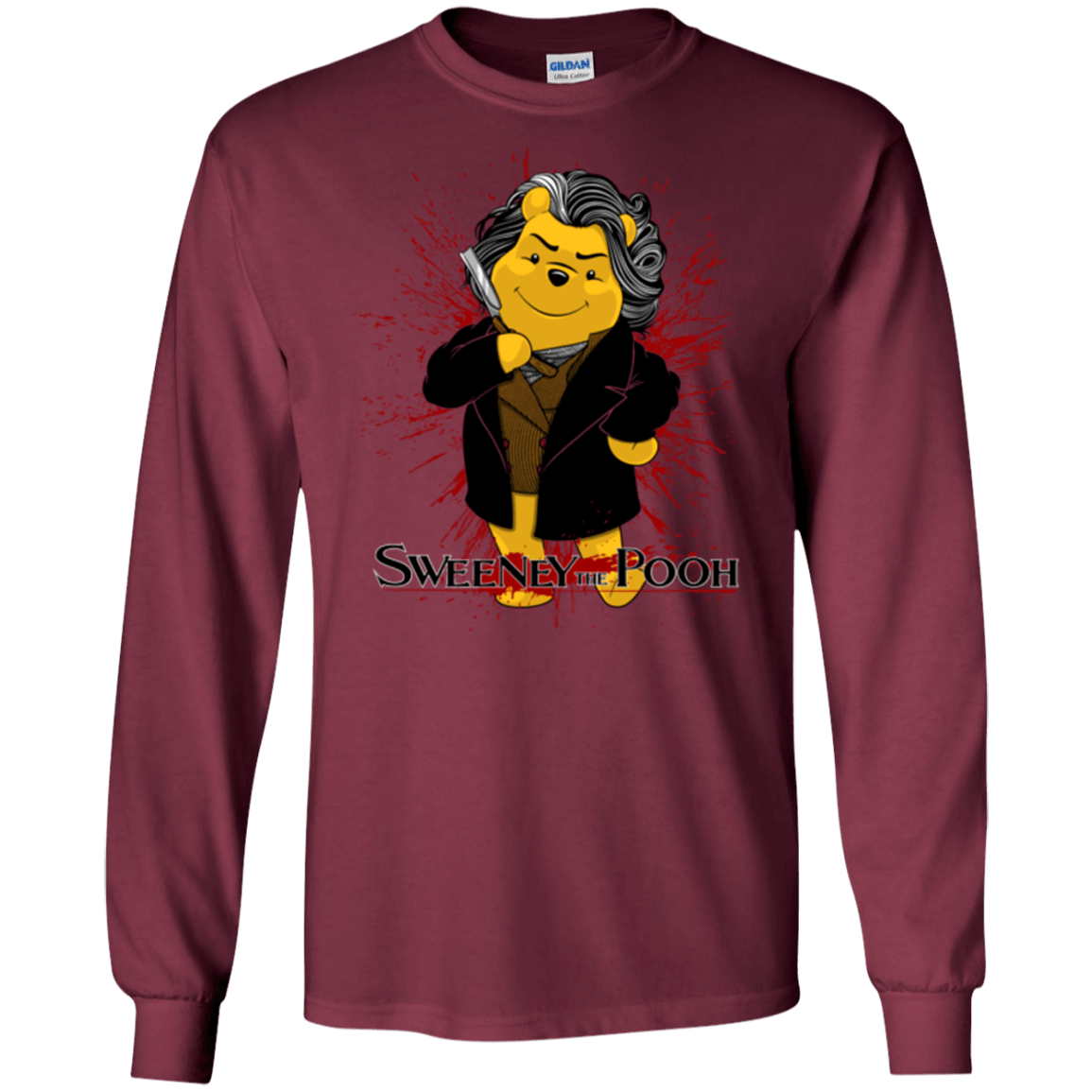 T-Shirts Maroon / S Sweeney the Pooh Men's Long Sleeve T-Shirt