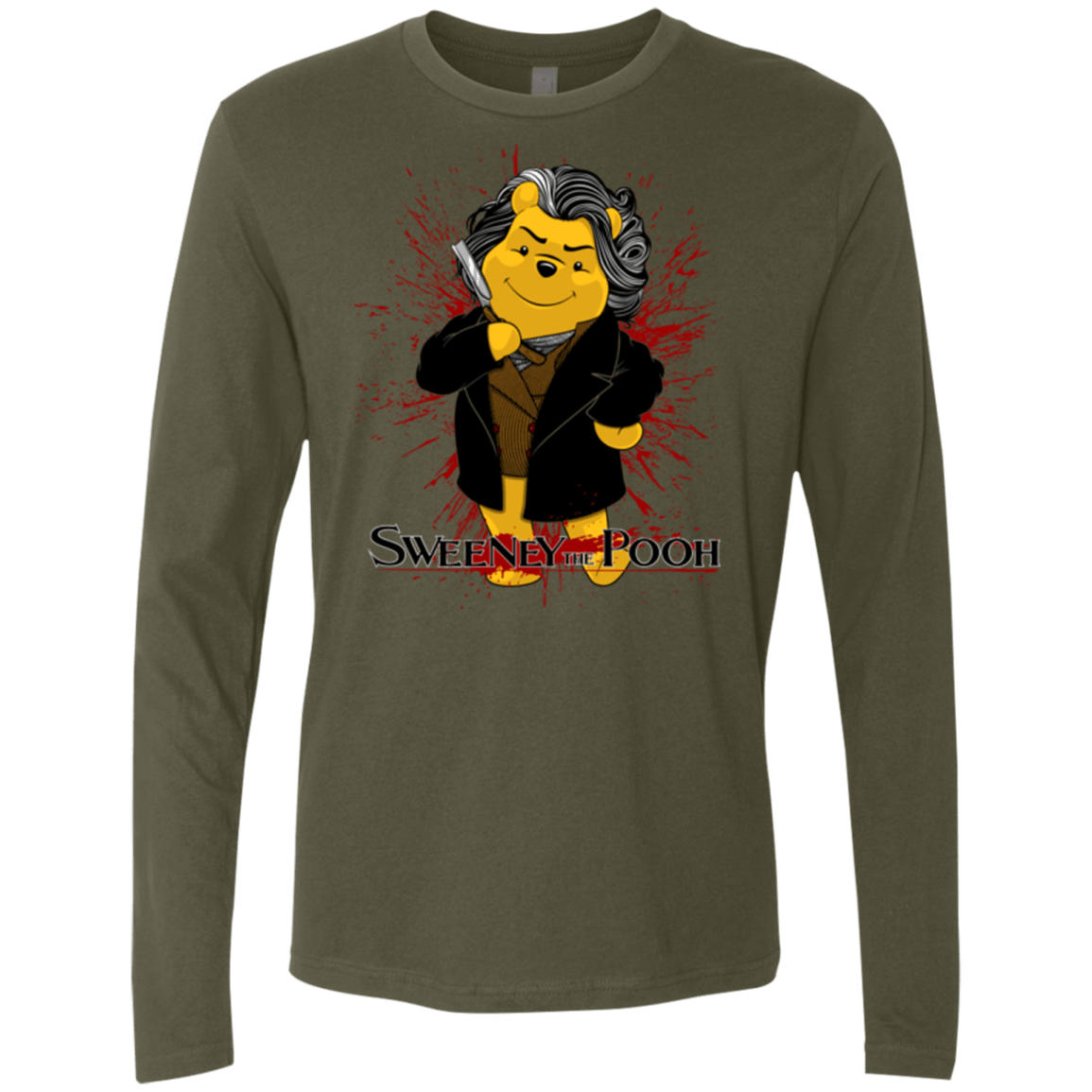 T-Shirts Military Green / S Sweeney the Pooh Men's Premium Long Sleeve