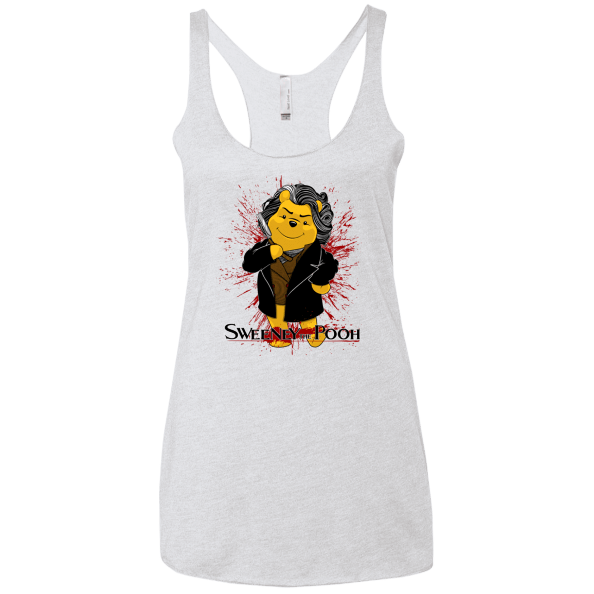 T-Shirts Heather White / X-Small Sweeney the Pooh Women's Triblend Racerback Tank