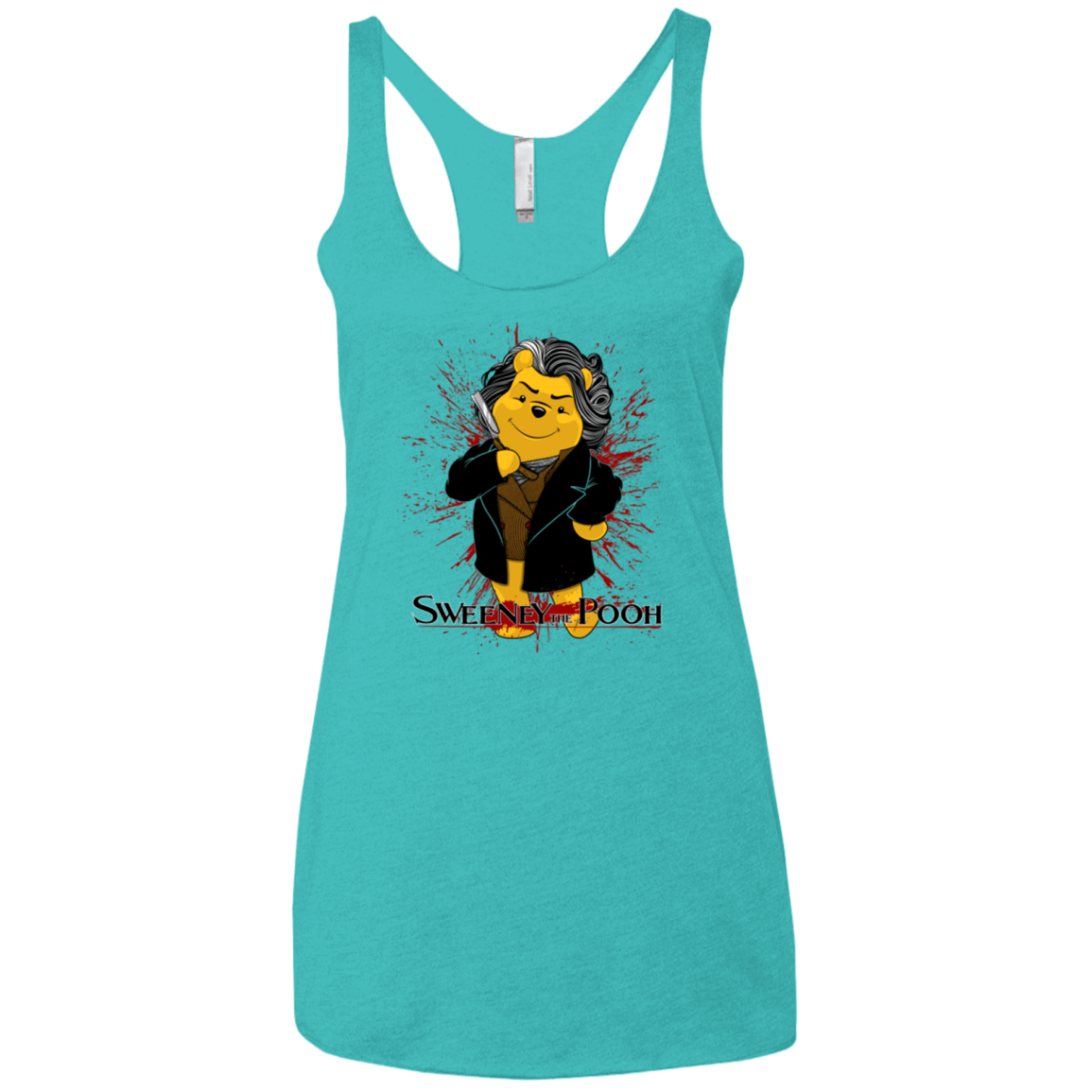 T-Shirts Tahiti Blue / X-Small Sweeney the Pooh Women's Triblend Racerback Tank