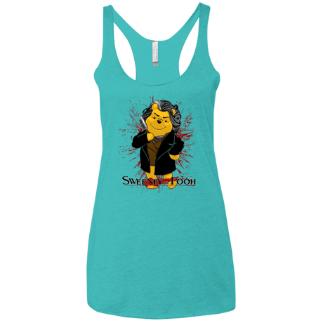 T-Shirts Tahiti Blue / X-Small Sweeney the Pooh Women's Triblend Racerback Tank
