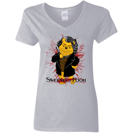 T-Shirts Sport Grey / S Sweeney the Pooh Women's V-Neck T-Shirt