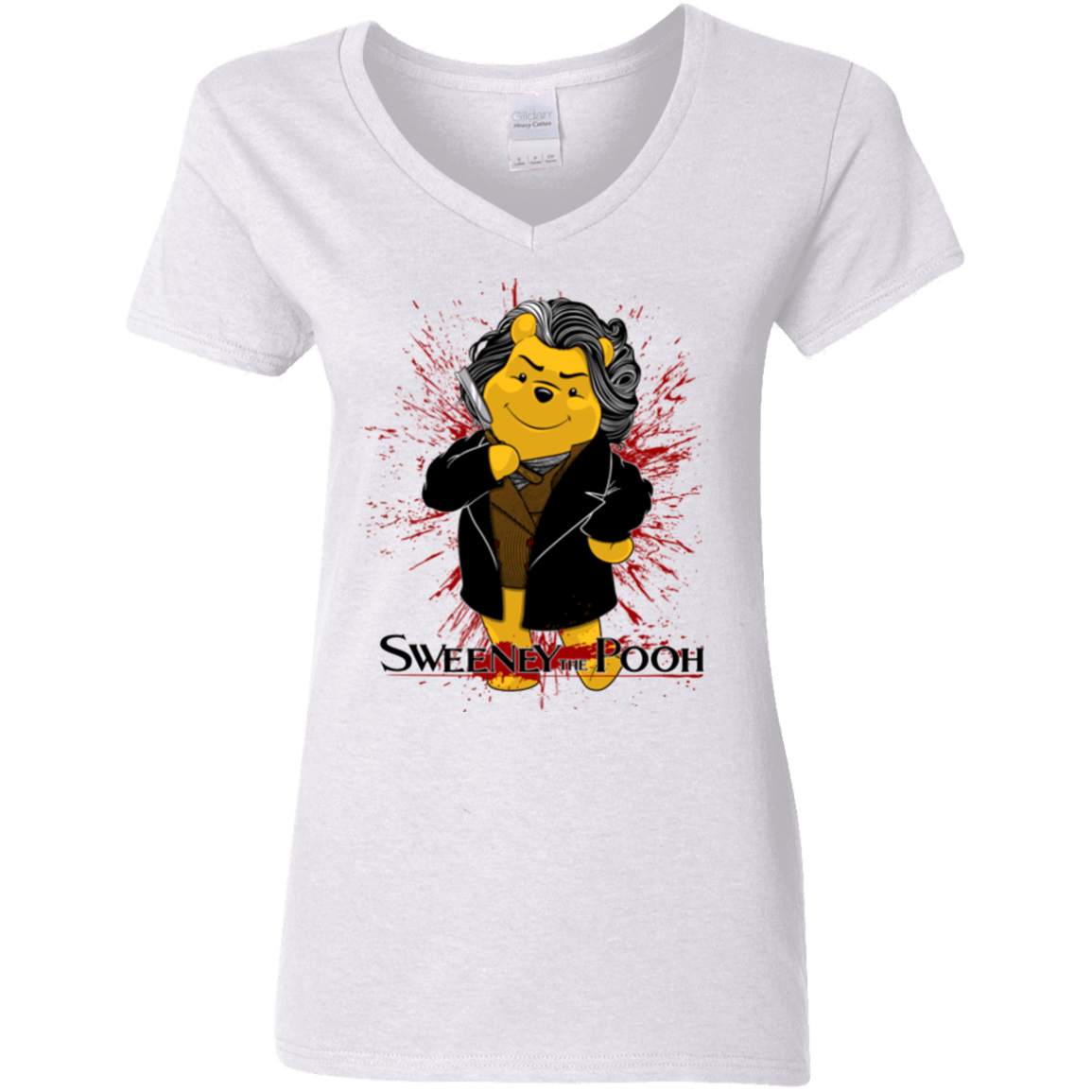 T-Shirts White / S Sweeney the Pooh Women's V-Neck T-Shirt
