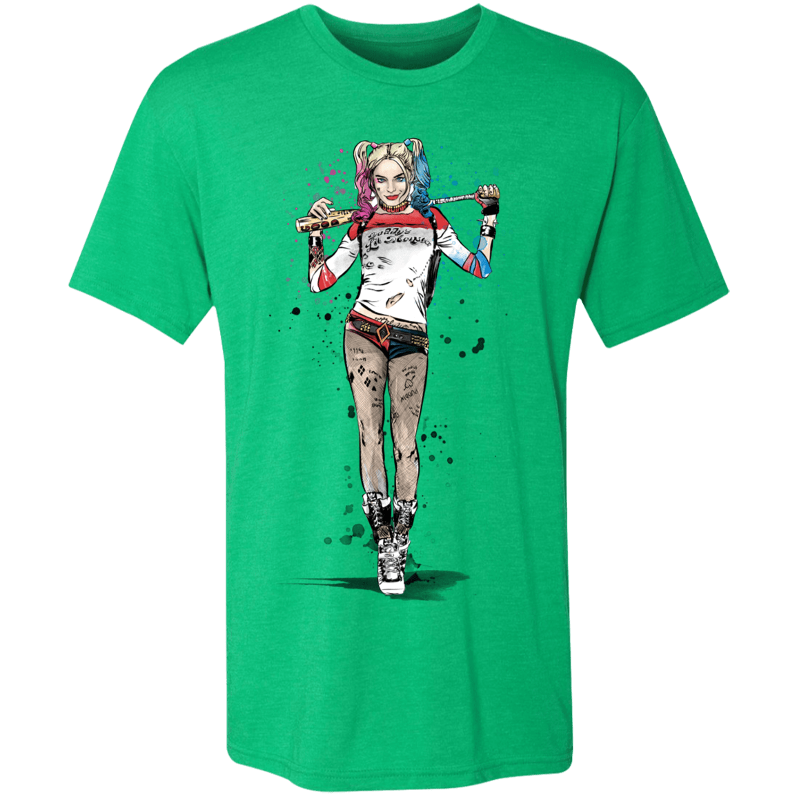 T-Shirts Envy / S Sweet Crazy Girl sumi-e Men's Triblend T-Shirt