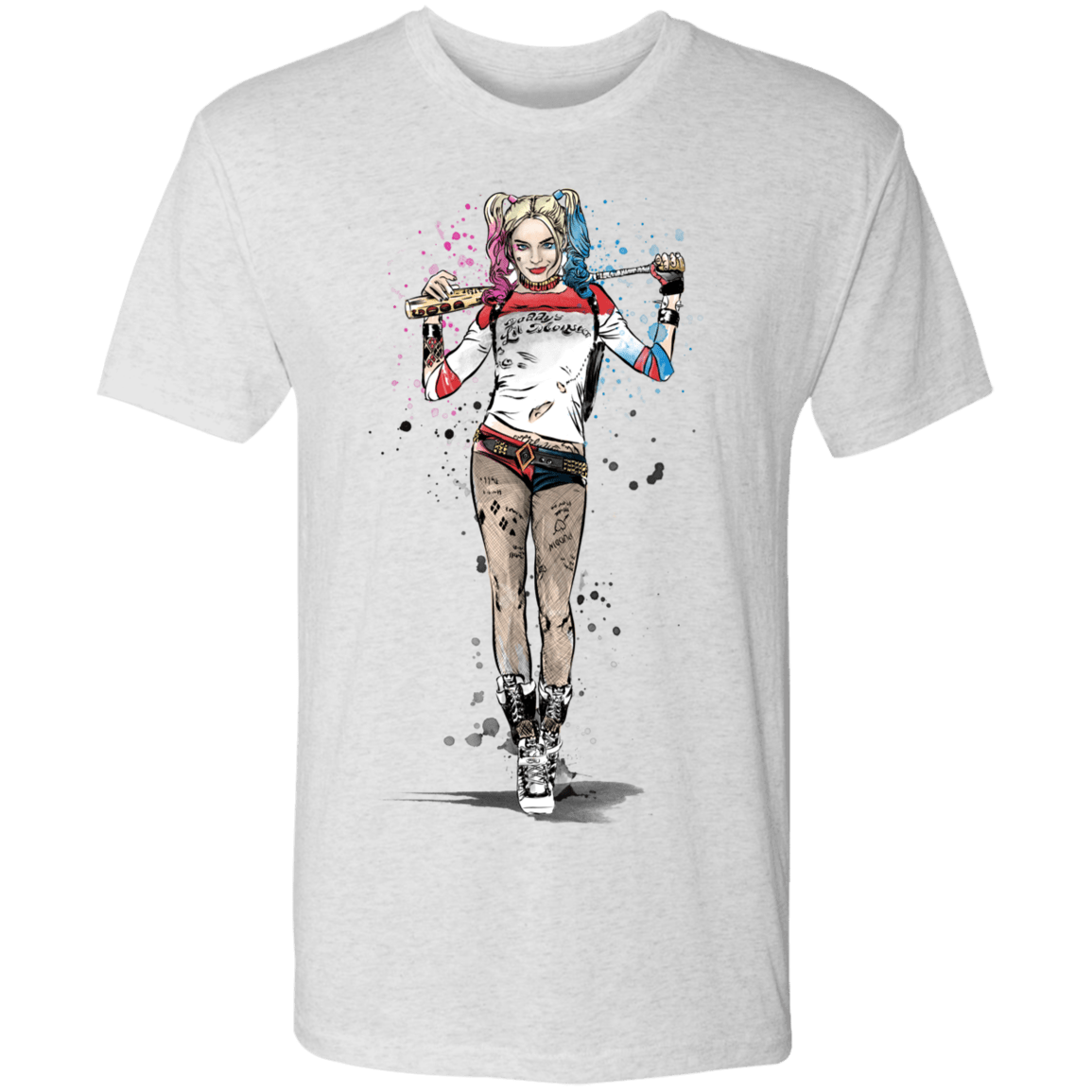 T-Shirts Heather White / S Sweet Crazy Girl sumi-e Men's Triblend T-Shirt