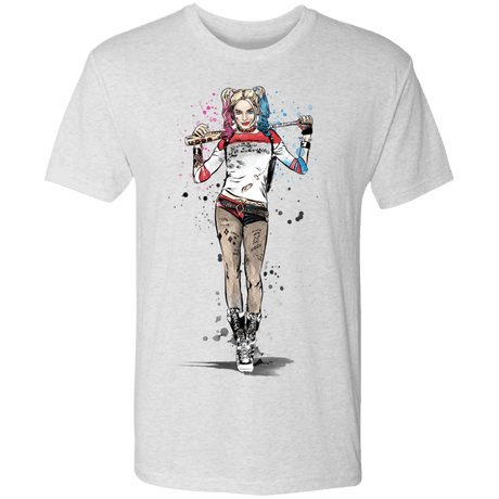 T-Shirts Heather White / S Sweet Crazy Girl sumi-e Men's Triblend T-Shirt