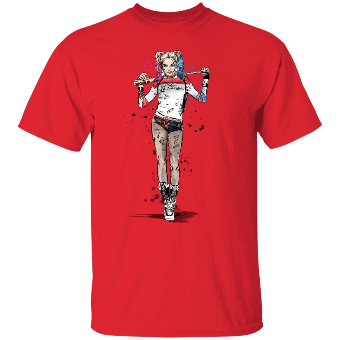 T-Shirts Red / S Sweet Crazy Girl sumi-e T-Shirt