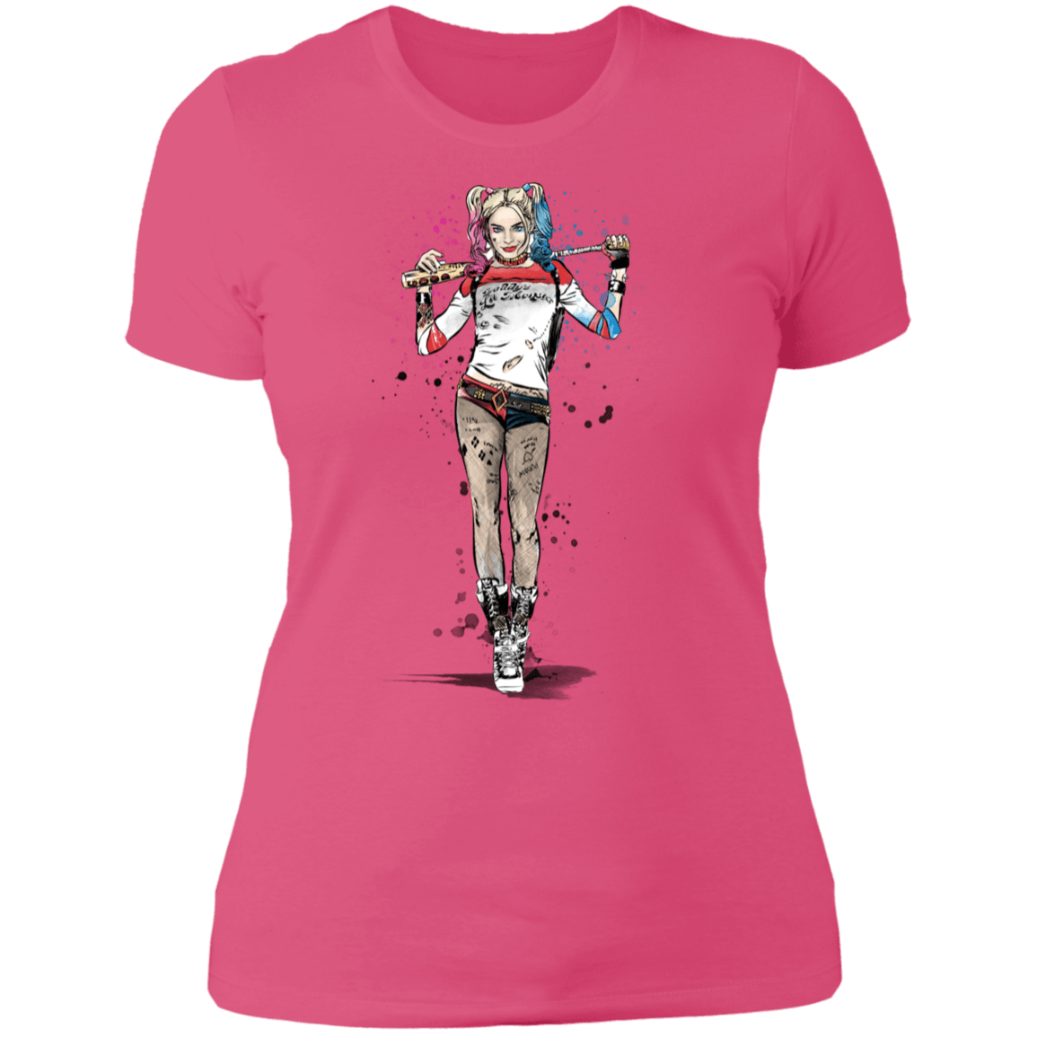 T-Shirts Hot Pink / S Sweet Crazy Girl sumi-e Women's Premium T-Shirt