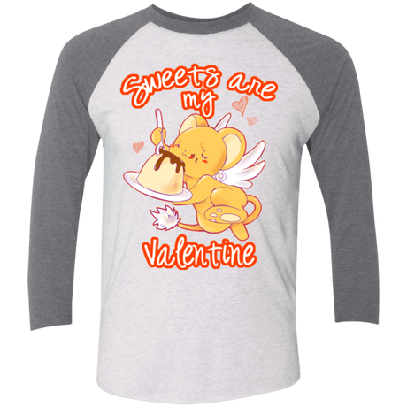 T-Shirts Heather White/Premium Heather / X-Small Sweets are my Valentine Triblend 3/4 Sleeve