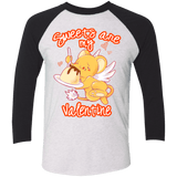 T-Shirts Heather White/Vintage Black / X-Small Sweets are my Valentine Triblend 3/4 Sleeve