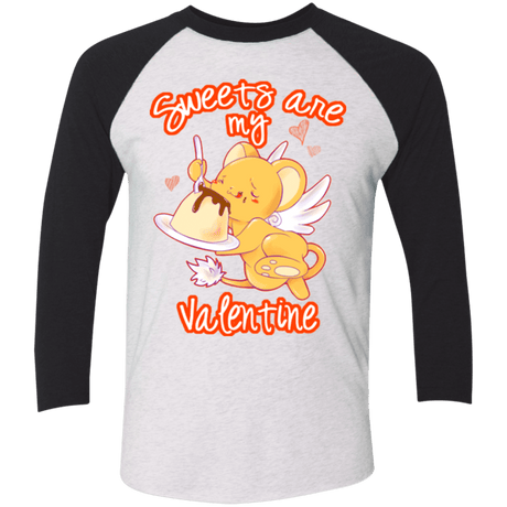T-Shirts Heather White/Vintage Black / X-Small Sweets are my Valentine Triblend 3/4 Sleeve