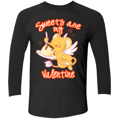 T-Shirts Vintage Black/Vintage Black / X-Small Sweets are my Valentine Triblend 3/4 Sleeve