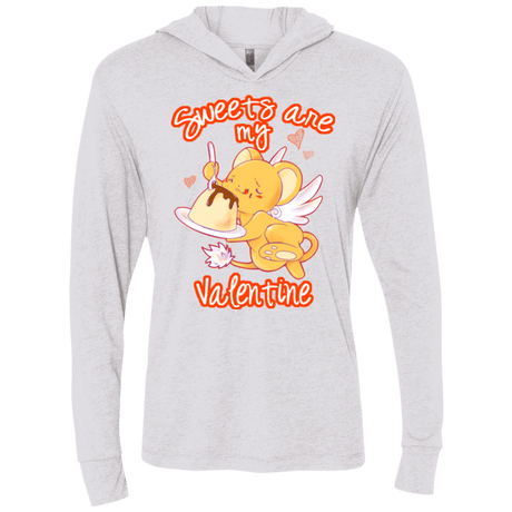 T-Shirts Heather White / X-Small Sweets are my Valentine Triblend Long Sleeve Hoodie Tee