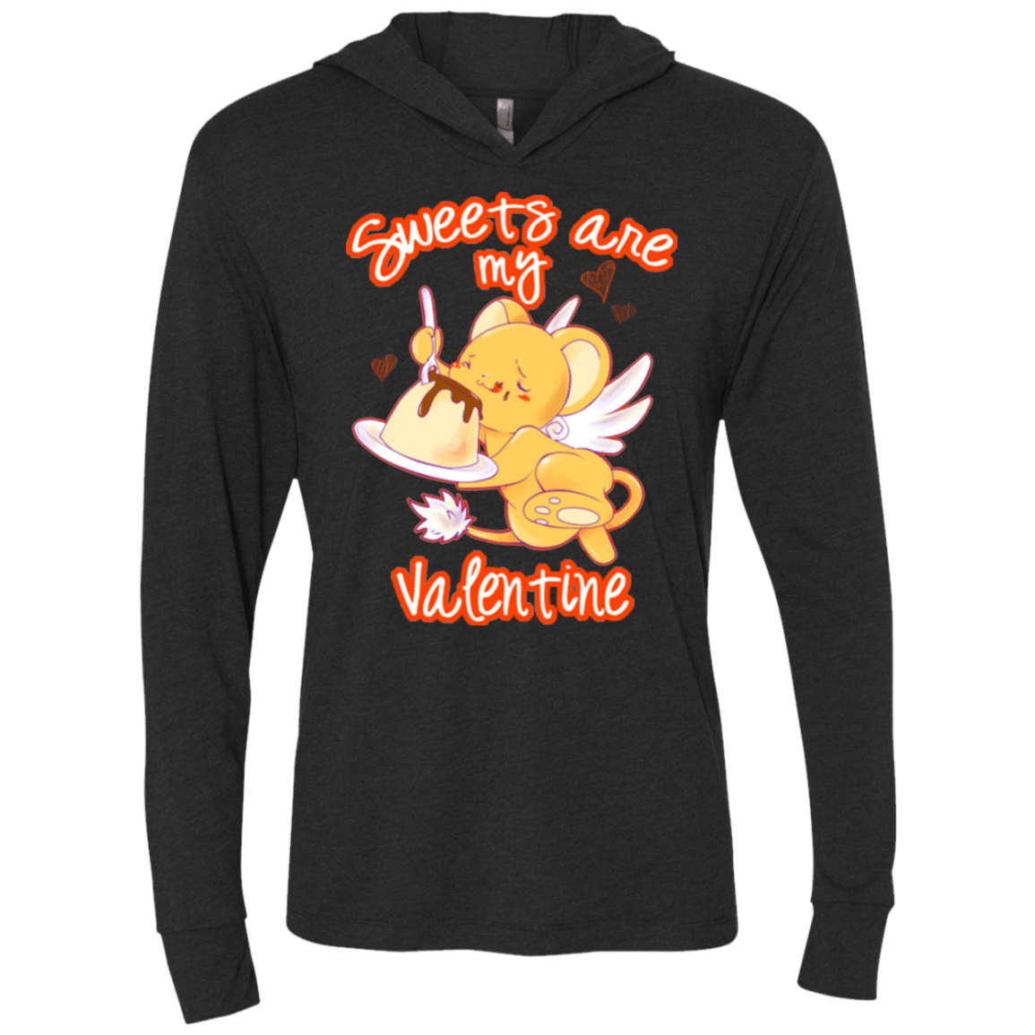 T-Shirts Vintage Black / X-Small Sweets are my Valentine Triblend Long Sleeve Hoodie Tee