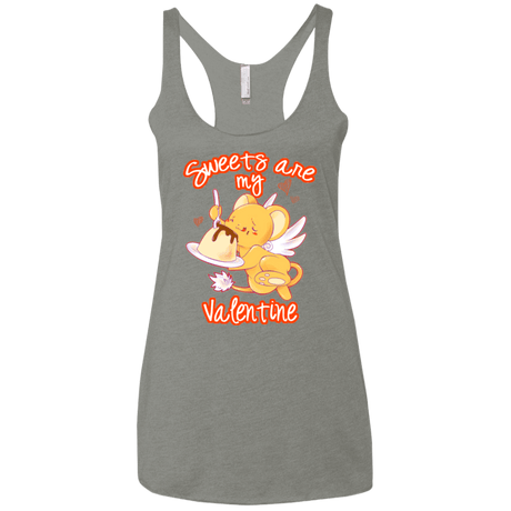 T-Shirts Venetian Grey / X-Small Sweets are my Valentine Women's Triblend Racerback Tank