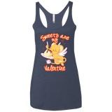 T-Shirts Vintage Navy / X-Small Sweets are my Valentine Women's Triblend Racerback Tank