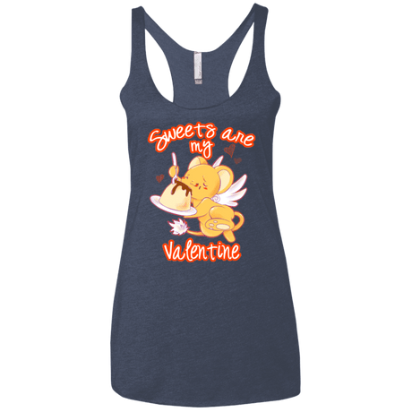 T-Shirts Vintage Navy / X-Small Sweets are my Valentine Women's Triblend Racerback Tank