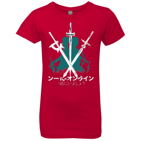 T-Shirts Red / YXS Sword Art Girls Premium T-Shirt