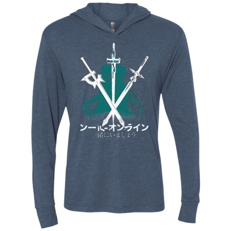 T-Shirts Indigo / X-Small Sword Art Triblend Long Sleeve Hoodie Tee
