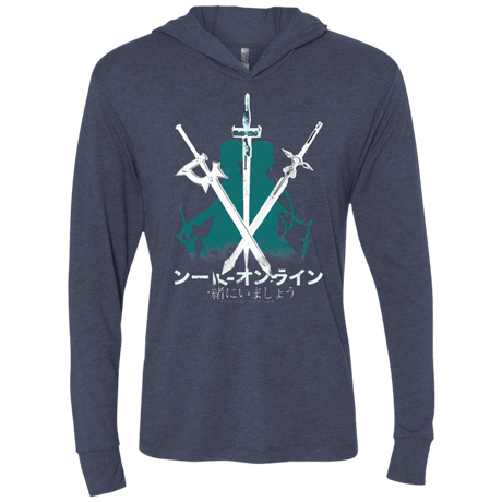 T-Shirts Vintage Navy / X-Small Sword Art Triblend Long Sleeve Hoodie Tee
