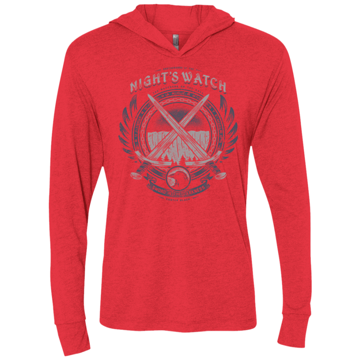 T-Shirts Vintage Red / X-Small SWORD IN THE DARKNESS Triblend Long Sleeve Hoodie Tee