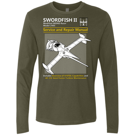 T-Shirts Military Green / Small SWORDFISH SERVICE AND REPAIR MANUAL Men's Premium Long Sleeve