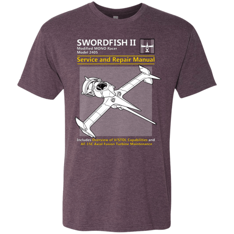T-Shirts Vintage Purple / Small SWORDFISH SERVICE AND REPAIR MANUAL Men's Triblend T-Shirt