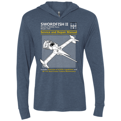 T-Shirts Indigo / X-Small SWORDFISH SERVICE AND REPAIR MANUAL Triblend Long Sleeve Hoodie Tee