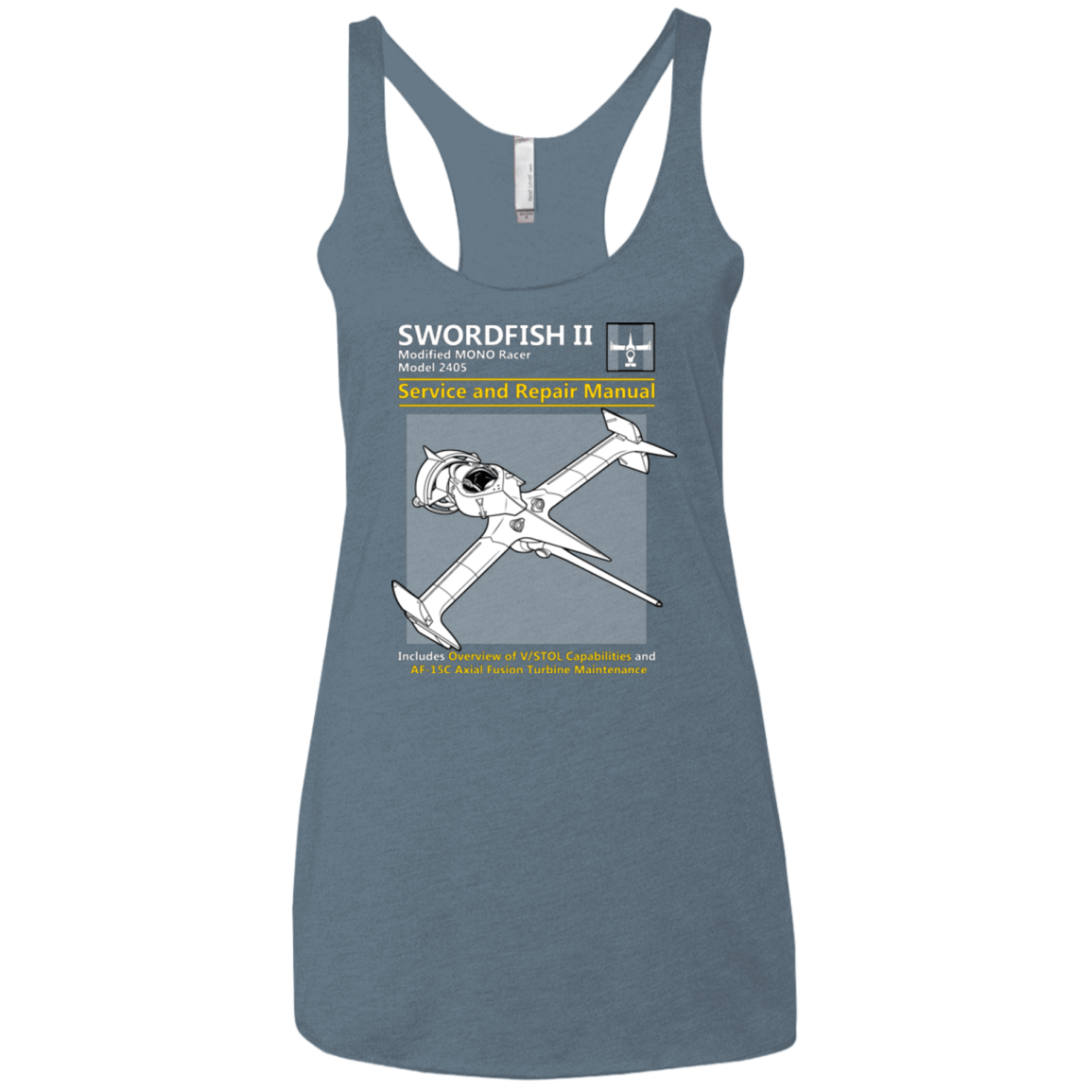T-Shirts Indigo / X-Small SWORDFISH SERVICE AND REPAIR MANUAL Women's Triblend Racerback Tank