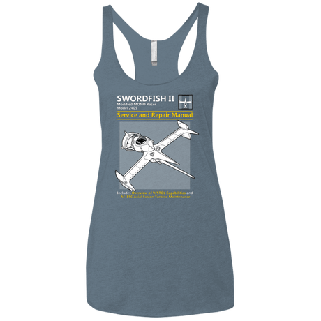 T-Shirts Indigo / X-Small SWORDFISH SERVICE AND REPAIR MANUAL Women's Triblend Racerback Tank