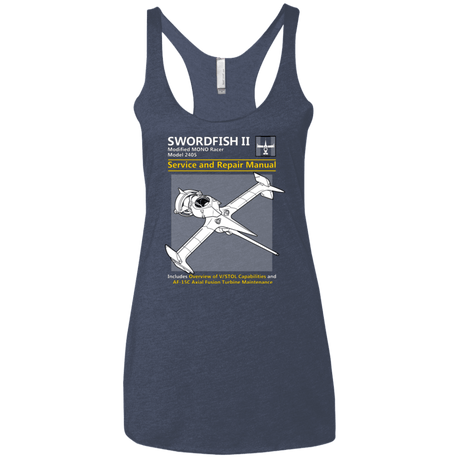 T-Shirts Vintage Navy / X-Small SWORDFISH SERVICE AND REPAIR MANUAL Women's Triblend Racerback Tank