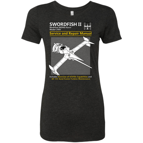 T-Shirts Vintage Black / Small SWORDFISH SERVICE AND REPAIR MANUAL Women's Triblend T-Shirt