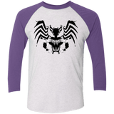 T-Shirts Heather White/Purple Rush / X-Small Symbiote Rorschach Men's Triblend 3/4 Sleeve