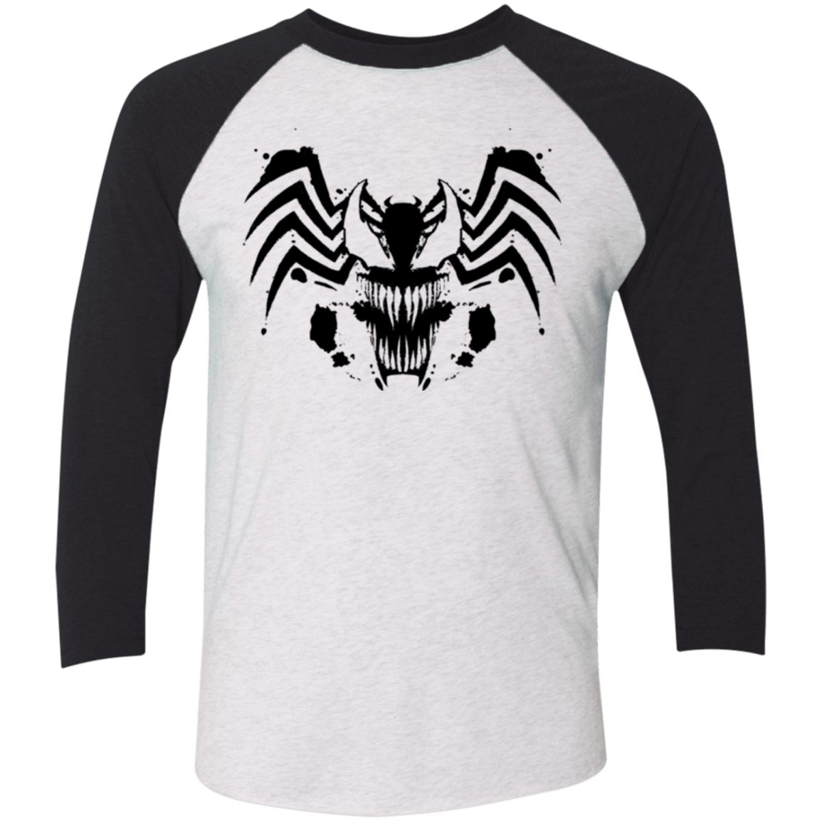 T-Shirts Heather White/Vintage Black / X-Small Symbiote Rorschach Men's Triblend 3/4 Sleeve