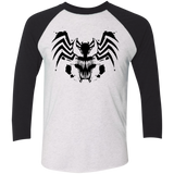 T-Shirts Heather White/Vintage Black / X-Small Symbiote Rorschach Men's Triblend 3/4 Sleeve