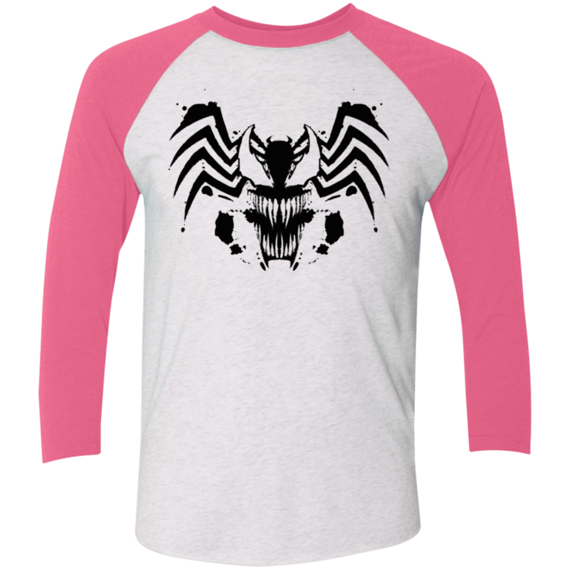 T-Shirts Heather White/Vintage Pink / X-Small Symbiote Rorschach Men's Triblend 3/4 Sleeve