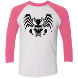 T-Shirts Heather White/Vintage Pink / X-Small Symbiote Rorschach Men's Triblend 3/4 Sleeve