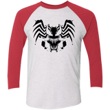 T-Shirts Heather White/Vintage Red / X-Small Symbiote Rorschach Men's Triblend 3/4 Sleeve