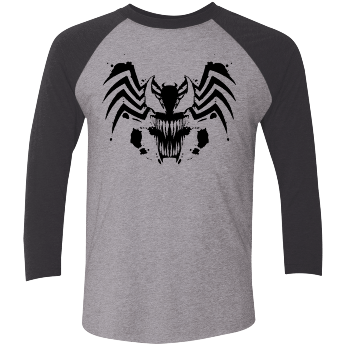 T-Shirts Premium Heather/ Vintage Black / X-Small Symbiote Rorschach Men's Triblend 3/4 Sleeve