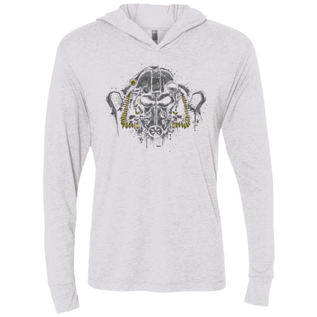 T-Shirts Heather White / X-Small T-60 Power Armor Triblend Long Sleeve Hoodie Tee