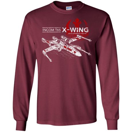 T-Shirts Maroon / S T-65 X-Wing Men's Long Sleeve T-Shirt
