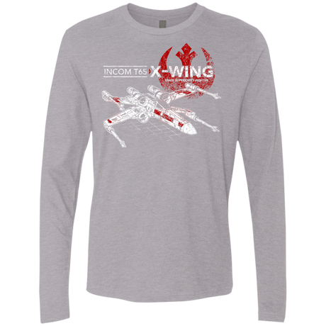 T-Shirts Heather Grey / S T-65 X-Wing Men's Premium Long Sleeve