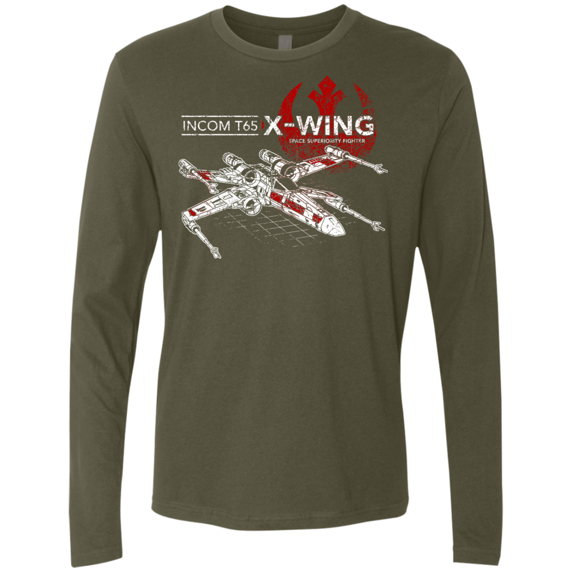 T-Shirts Military Green / S T-65 X-Wing Men's Premium Long Sleeve