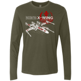 T-Shirts Military Green / S T-65 X-Wing Men's Premium Long Sleeve