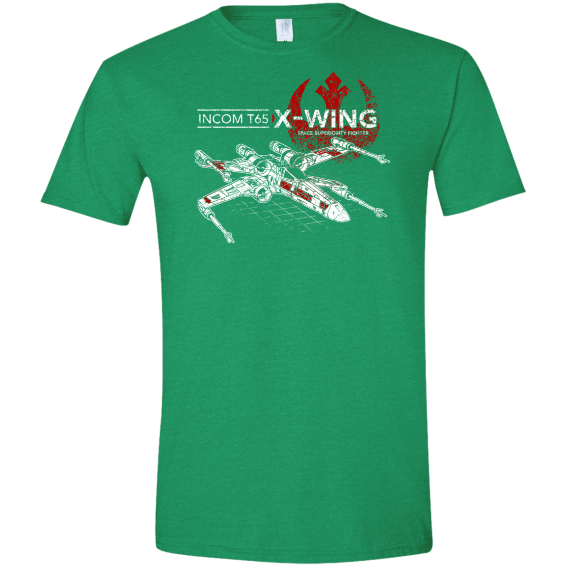 T-Shirts Heather Irish Green / S T-65 X-Wing Men's Semi-Fitted Softstyle